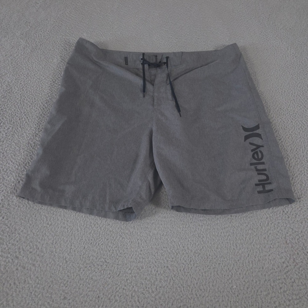 Hurley Shorts Men 40 Grey One and Only Board Recycled Polyester Logo Swim Trunks